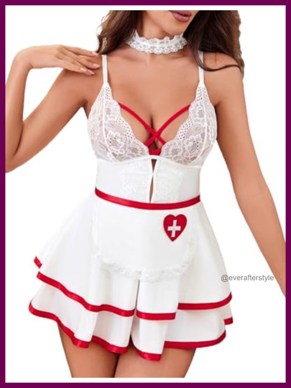Maid Lingerie Set Babydoll Costume with Apron & Thong